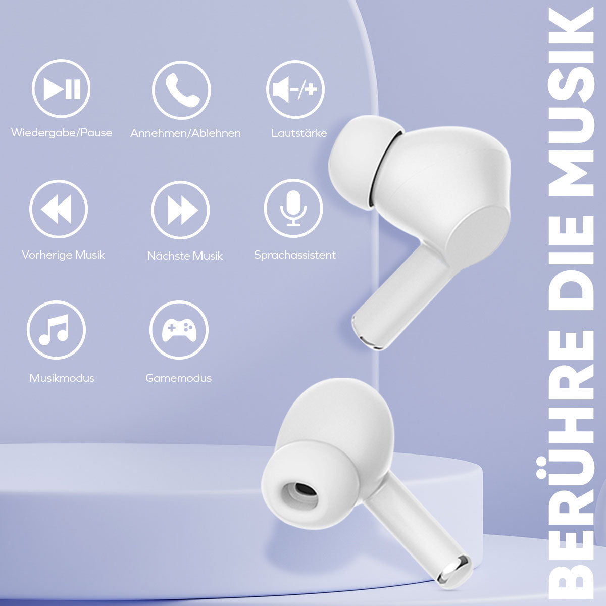 Woyax Pro Bluetooth Kopfhörer mit Indicateur LED, HiFi Stereoklang, Tiefer Bass, HD 4 Mikrofon ENC