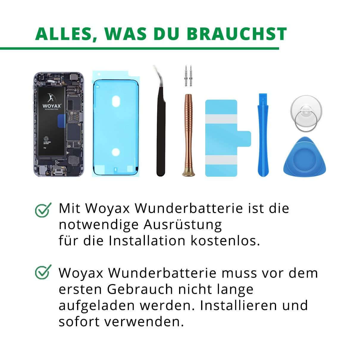 Woyax Wunderbatterie Akku für iPhone 6S 2310 mAh Hohe Kapazität Ersatzakku Woyax